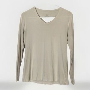 Patagonia Womens Long Sleeve Top Medium Floral Back Print Cozy Layer Tee